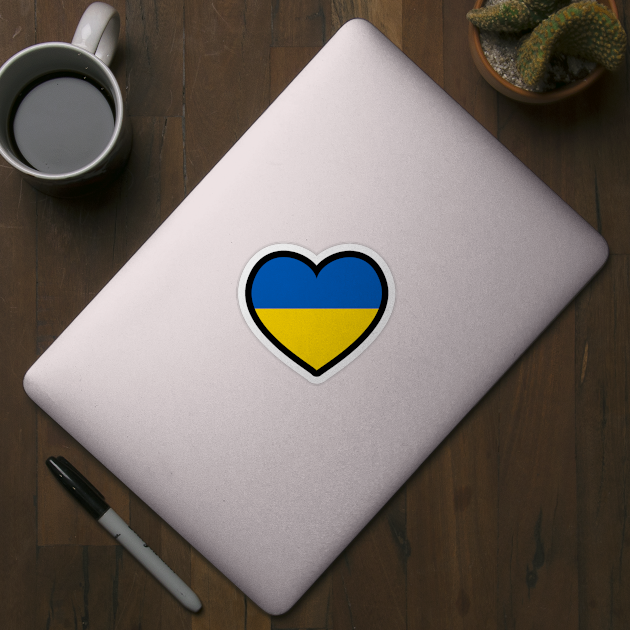 Ukraine Heart Flag Ukrajina Patriot Fan by Super Fresh Art